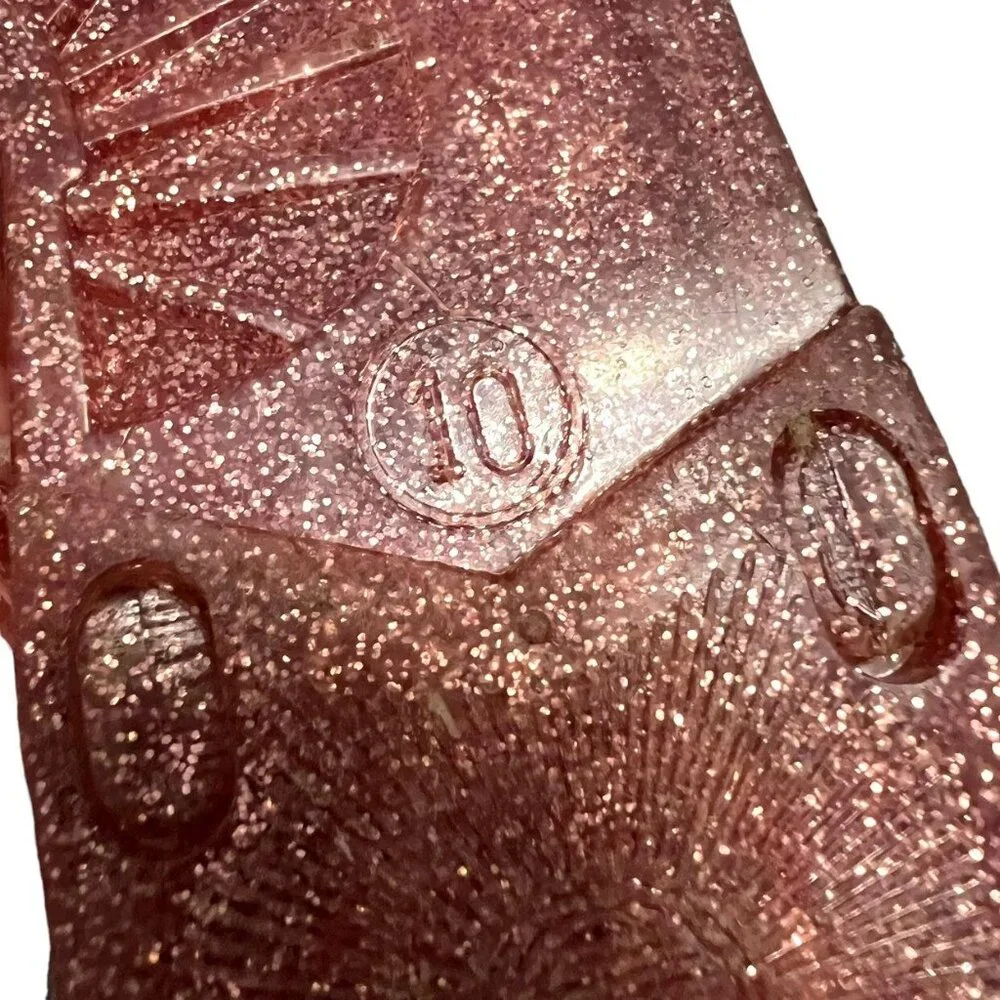 Michael Kors Sz 10 Pink Glitter Jelly Sandals